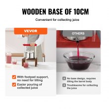 VEVOR Fruit Wine Press, 0.53 Gallon/2L, 2 Stainless Steel Barrels, Manual Juice Maker, Cider Apple Grape Tincture Vegetables Honey Olive Oil Making Press with T-Handle & Stable Base for Kitchen, Home