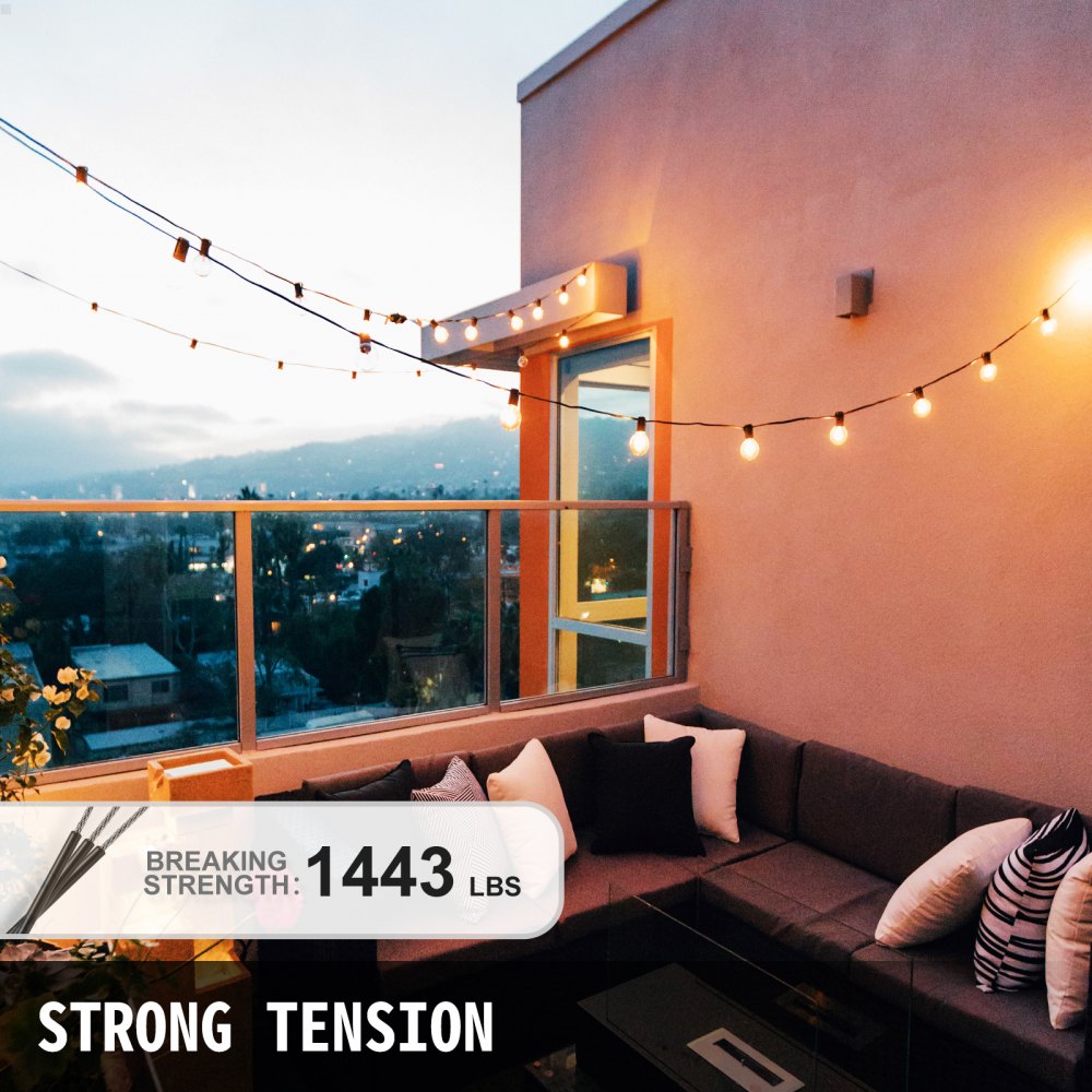 Vinyl Coated Stainless Steel 304 Cable Wire Rope 7x19, 100' Reel, 1/8" - 3/16"