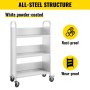 VEVOR 200LBS Book Cart, Library Cart 30x14x45 Inch, Rolling Book Cart Single Sided L-Shaped Flat Shelves with 4 Inch Lockable Wheels, for Home Shelves Office and School Book Truck in White