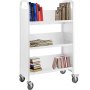 VEVOR Book Cart Library Cart 200 lbs Capacity with V-Shaped Shelves in White
