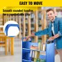 VEVOR Book Cart Library Cart 90kg with Double Sided W-Shaped Sloped Shelves Blue