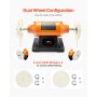 VEVOR 6" Bench Buffer Polisher 1/2 HP 3450RPM for Metal Jewelry Wood Polishing