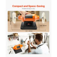 VEVOR 6" Bench Buffer Polisher 1/2 HP 3450RPM for Metal Jewelry Wood Polishing