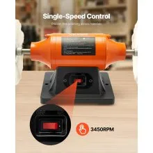 VEVOR 8" Bench Buffer Polisher 3/4 HP 3450RPM for Metal Jewelry Wood Polishing