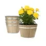 VEVOR Macetas, paquete de 4, de 30 cm, con forma de barril de whisky y orificios de drenaje, grandes macetas decorativas de plástico para exteriores, con diseño de imitación de barril de vino, para plantas de interior, exterior, jardín, hogar, color marrón