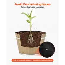 Resin Whiskey Barrel Planter Garden Flower Plant Pot 11.81 x 11.81 x 8.27 in