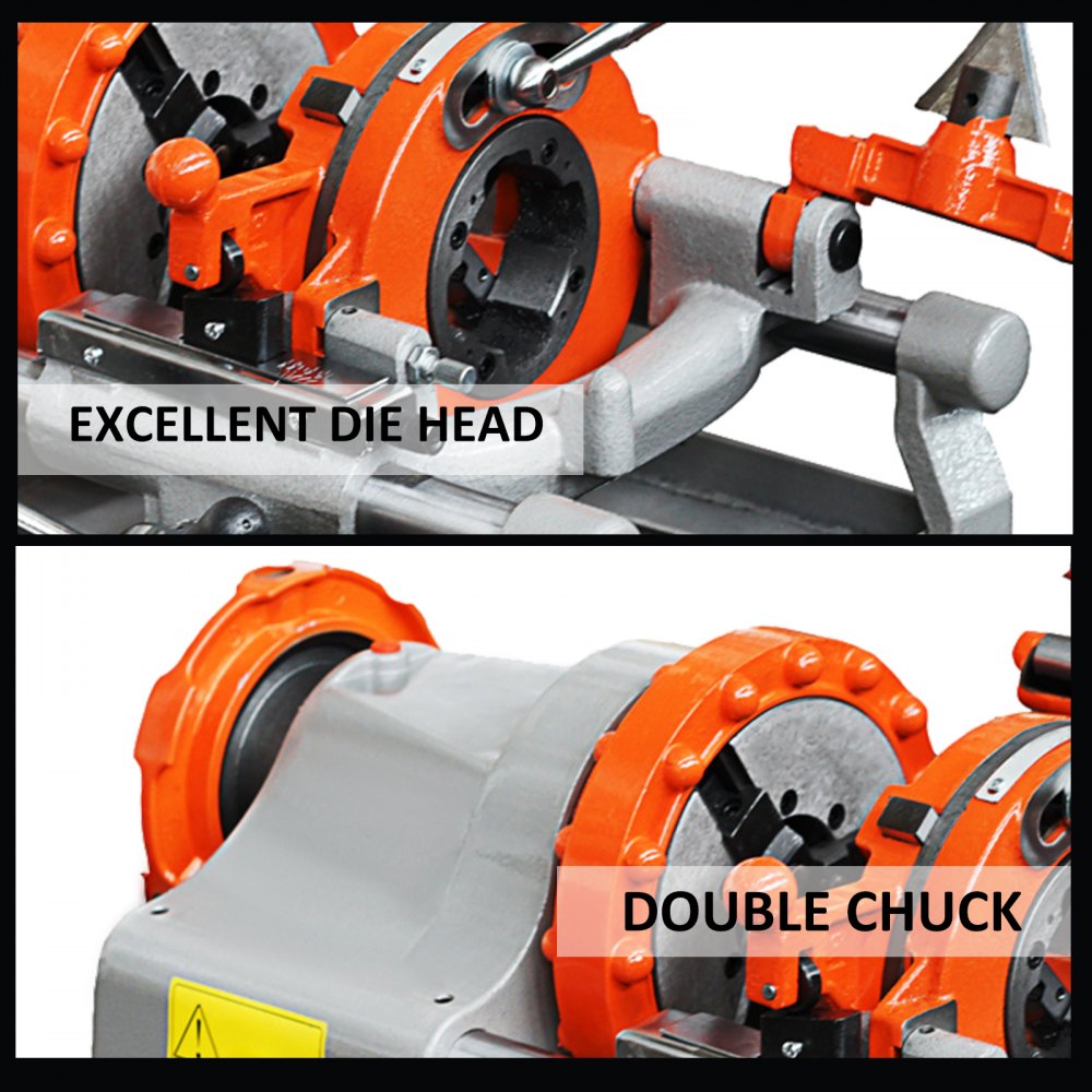 Electric Threader Machine 1/2"-2" Pipe Tube Cutter Smoothly Full-metal 4 Legs