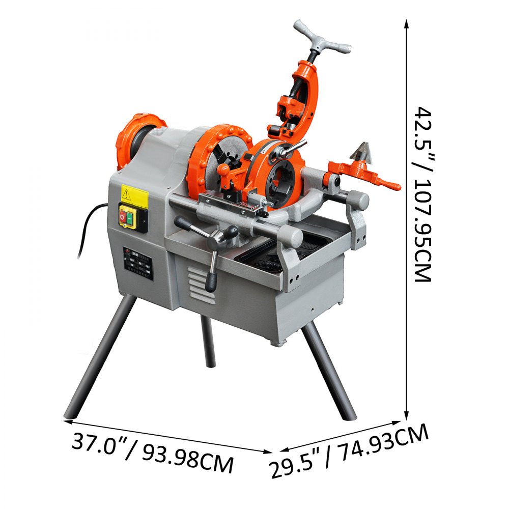 Electric Threader Machine 1/2"-2" Pipe Tube Cutter Smoothly Full-metal 4 Legs