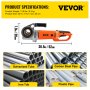 VEVOR Electric Pipe Threader Pipe Threading Machine 2300W Portable with 6 Dies for Threading 1/2" - 2" Pipes, 2300W Motor 22 RPM No-load Speed
