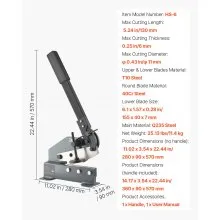 VEVOR 6 in Sheet Metal Shear Manual Hand Plate Benchtop Cutter Processing Q235