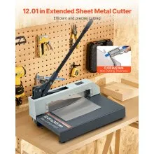 VEVOR Guillotine Sheet Metal Shear, 12 in Manual Hand Plate Shear, Heavy Duty Metal Plate Cutter Tool, with Solid Steel Frame, High Precision, for Cutting PCB Boards, Aluminum, Steel, Copper, Plastic