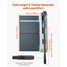 VEVOR Guillotine Sheet Metal Shear, 12 in Manual Hand Plate Shear, Heavy Duty Metal Plate Cutter Tool, with Solid Steel Frame, High Precision, for Cutting PCB Boards, Aluminum, Steel, Copper, Plastic