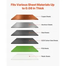VEVOR Guillotine Sheet Metal Shear, 12 in Manual Hand Plate Shear, Heavy Duty Metal Plate Cutter Tool, with Solid Steel Frame, High Precision, for Cutting PCB Boards, Aluminum, Steel, Copper, Plastic