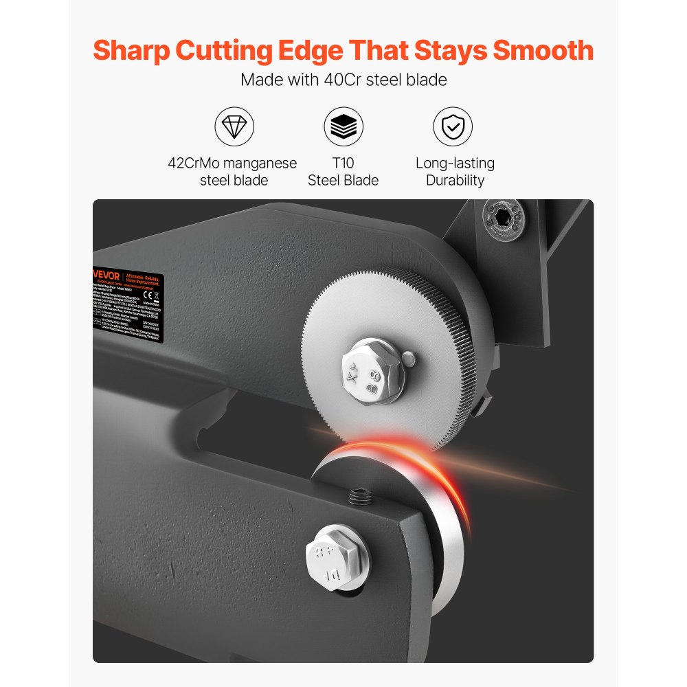 VEVOR Sheet Metal Shear, Throatless Rotary Hand Shear, 16 Gauge Mild Steel Sheet Cutter with 1.5 mm Capacity, with Solid Construction, Mounting Type, for Cutting Steel, Copper, Rebar, and Aluminum