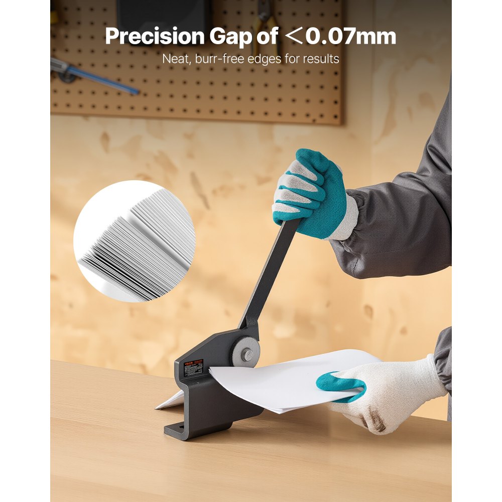 VEVOR Sheet Metal Shear, Throatless Rotary Hand Shear, 16 Gauge Mild Steel Sheet Cutter with 0.06 in Capacity, with Solid Construction, Mounting Type, for Cutting Steel, Copper, Rebar, and Aluminum