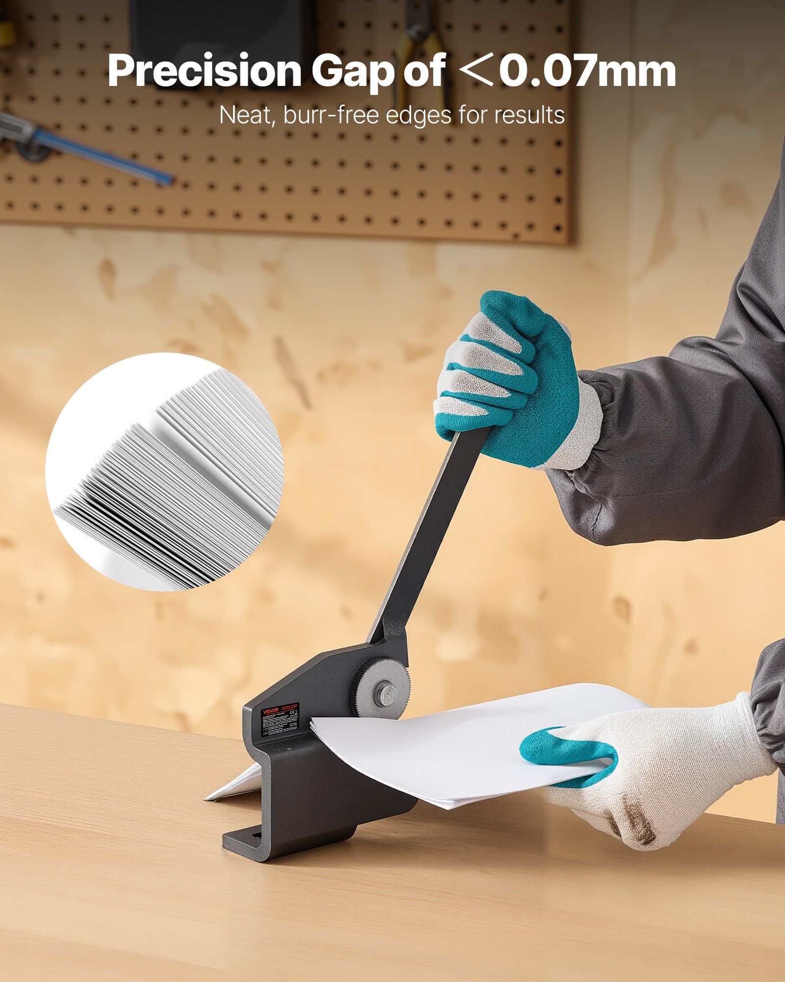 VEVOR Sheet Metal Shear, Throatless Rotary Hand Shear, 16 Gauge Mild Steel Sheet Cutter with 0.06 in Capacity, with Solid Construction, Mounting Type, for Cutting Steel, Copper, Rebar, and Aluminum