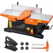 VEVOR Benchtop Jointer, 6 in, 2 HP 12000 RPM Bench Top Wood Jointer, with Straight Cutterhead, 2 HSS Blades, 6 x 23 in Cast Aluminum Table, Up to 1/8 in Depth, Adjustable Fence, for Woodworking DIY
