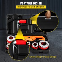 VEVOR Electric Pipe Threader, 2300W Pipe Threading Machine, Heavy-Duty Hand-Held Power Drive Kit, 220V Pipe Threader Machine, Portable Pipe Threader with 6 Dies 1/2"-2"