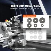 VEVOR Metal Lathe Machine, 8.3'' x 29.5'', Precision Benchtop Power Metal Lathe, 0-2500 RPM Continuously Variable Speed, 750W Brushless Motor Metal Gears, with Tool Box for Processing Precision Parts
