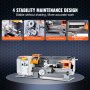 VEVOR Metal Lathe Machine, 180 mm x 350 mm, Precision Benchtop Power Metal Lathe, 0-2200 RPM Continuously Variable Speed, 500W Brush Motor Metal Gears, with Tool Box for Processing Precision Parts
