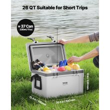 Portable Cooler 26 QT Insulated Hard Cooler 38 Can Capacity with Handles Strap