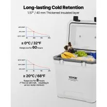 Portable Cooler 38 QT Insulated Hard Cooler 54 Can Capacity with Cup Holder