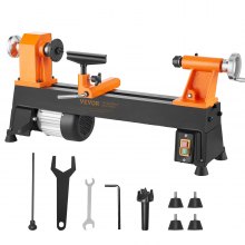VEVOR Benchtop Wood Lathe, 10 in x 18 in, 0.5 HP 370W Power Wood Turning Lathe Machine, 5 Variable Speeds 780/1320/1920/2640/3840 RPM with Rod Injection Wrenches Faceplate Foot Pads, for Woodworking