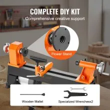VEVOR Benchtop Wood Lathe, 10 in x 18 in, 0.5 HP 370W Power Wood Turning Lathe Machine, 5 Variable Speeds 780/1320/1920/2640/3840 RPM with Rod Injection Wrenches Faceplate Foot Pads, for Woodworking