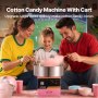 VEVOR Electric Cotton Candy Machine, 1000W Candy Floss Maker, Commercial Cotton Candy Machine with Stainless Steel Bowl, Sugar Scoop, and Drawer, Perfect for Home Kids Birthday, Family Party Pink