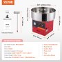 VEVOR Electric Cotton Candy Machine, 1000W Candy Floss Maker, Commercial Cotton Candy Machine with Stainless Steel Bowl, Sugar Scoop, and Drawer, Perfect for Home Kids Birthday, Family Party, Red
