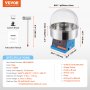 VEVOR Electric Cotton Candy Machine, 1000W Candy Floss Maker, Commercial Cotton Candy Machine with Cover, Stainless Steel Bowl, and Sugar Scoop, Perfect for Home Kids Birthday, Family Party (Blue)