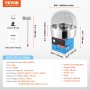 VEVOR Electric Cotton Candy Machine, 1000W Candy Floss Maker, Commercial Cotton Candy Machine with Cover, Stainless Steel Bowl, Sugar Scoop, Drawer, Perfect for Home Kids Birthday, Family Party, Blue