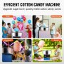 VEVOR cotton candy machine in use at party, supermarket, carnival, and picnic events.