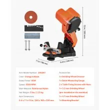 VEVOR Electric Chainsaw Sharpener, 85W Bench Saw Chain Sharpener 5000RPM, Professional Chainsaw Sharpening Tool with 2 Grinding Wheels for Woodworking, Logging, Gardening