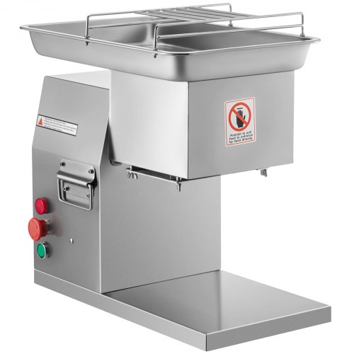 VEVOR Commercial Meat Cutter Machine 1100 LB/H 3mm Stainless Steel with Pulley 600W Electric Food Cutting Slicer for Kitchen Restaurant Supermarket Market