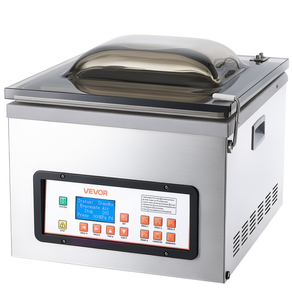VEVOR Chamber Vacuum Sealer 11.8L Chamber 304.8 mm Seal Bar Packing Machine, for Home Kitchen, 370W Commercial-Grade Oil Pump, Food Packaging Machine for Meats, Marinades, Mason Jar Kit & Sous Vide