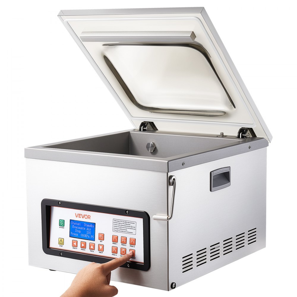 VEVOR Chamber Vacuum Sealer 11.8L Chamber 304.8 mm Seal Bar Packing Machine, for Home Kitchen, 370W Commercial-Grade Oil Pump, Food Packaging Machine for Meats, Marinades, Mason Jar Kit & Sous Vide