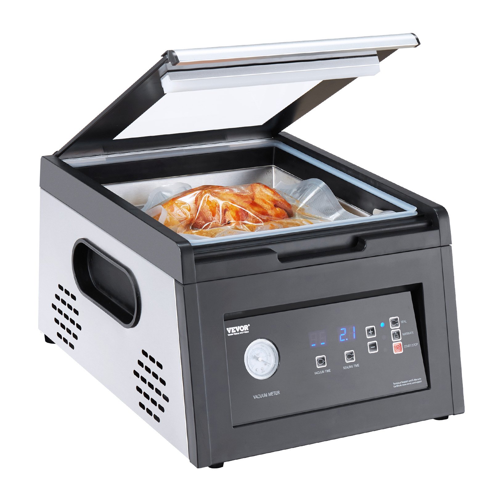 VEVOR Chamber Vacuum Sealer, 380W Vacuum Pump Power, Sealing Bag Packing Machine for Wet Foods, Meat, Compact Design with 290 mm Sealing Length, Ideal Commercial Sealer for Professional and Home Use