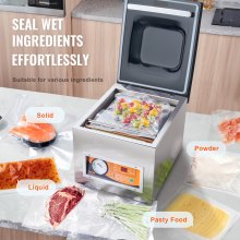 VEVOR Chamber Vacuum Sealer, 260W Sealing Power, Vacuum Packing Machine for Wet Foods, Meats, Marinades and More, Compact Size with 260 mm Sealing Length, Applied in Home Kitchen and Commercial Use