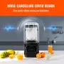 VEVOR Professional Blender with Shield, Commercial Countertop Blenders, 68 oz  Blender Combo, Stainless Steel 9 Speed & 5 Functions Blender, for Shakes, Smoothies, Peree, and Crush Ice, Black