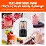VEVOR Professional Blender with Shield, Commercial Countertop Blenders, 2L Jar Blender Combo, Stainless Steel 9 Speed & 5 Functions Blender, for Shakes, Smoothies, Peree, and Crush Ice, Black