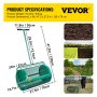 VEVOR Compost Spreader Peat Moss Spreader 24 inches Iron Lawn Garden Spreader