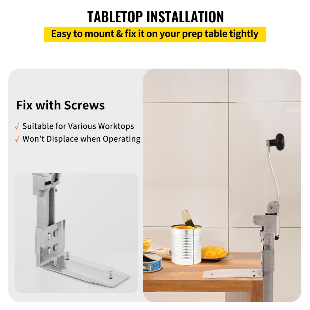 VEVOR Commercial Can Opener, 15.7 inches Tabletop Can Opener, Heavy Duty Manual Table Can Opener for Restaurant Hotel Bar