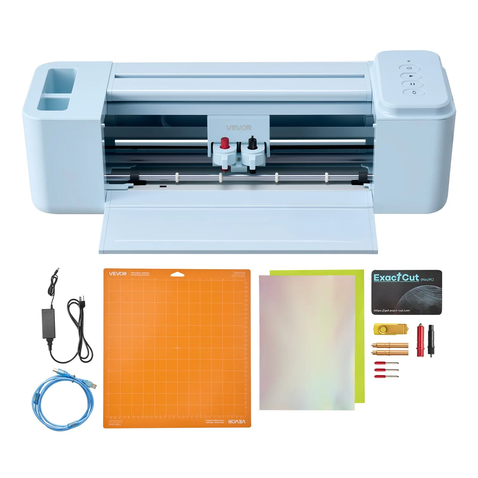 VEVOR Vinyl Cutting Machine, 12 in, Button-Controlled Vinyl Cutter, 20000+ Built-in Design Resources, Compatible with Mac, Windows, Android and iOS, for Creating Customized Crafts Cards, Home Decor