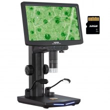 VEVOR Digital Microscope, 10.1” IPS Screen, 10X-1300X Magnification, 1080P Photo/Video Coin Microscope, Electronic Microscope with 10 LED Lights and 32GB Card, Compatible with Windows/Mac OS