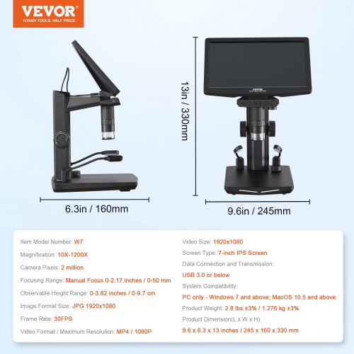 800X Digital Microscope With Screen – Handheld, Wireless, Takes Photos & Video, Great For STEM & Hobbies