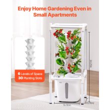 Hydroponic Growing System with Grow Light 30 Pods Indoor Hydroponic Tower Garden