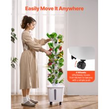 Hydroponic Growing System with Wheel 50 Pods Indoor Hydroponic Tower Garden