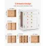 VEVOR Jewelry Box, 360° Rotating Jewelry Organizer with 5 Drawers, Acrylic Window, 4 Necklace Hooks on Each Side, Spacious Storage Case with Metal Handles, Bottom Pad and Soft Velvet Lining, White
