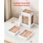 Jewelry Box 360° Rotating Jewelry Organizer with Built-in 4 Necklace Hooks White